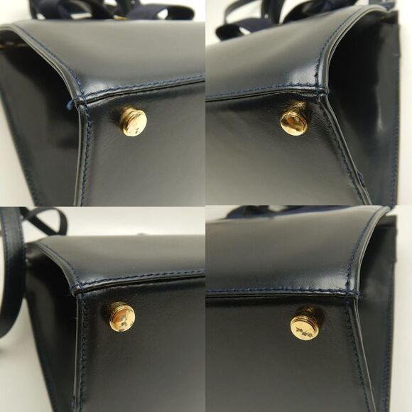 SALVATORE FERRAGAMO Navy Leather Bag - Picture 7 of 10